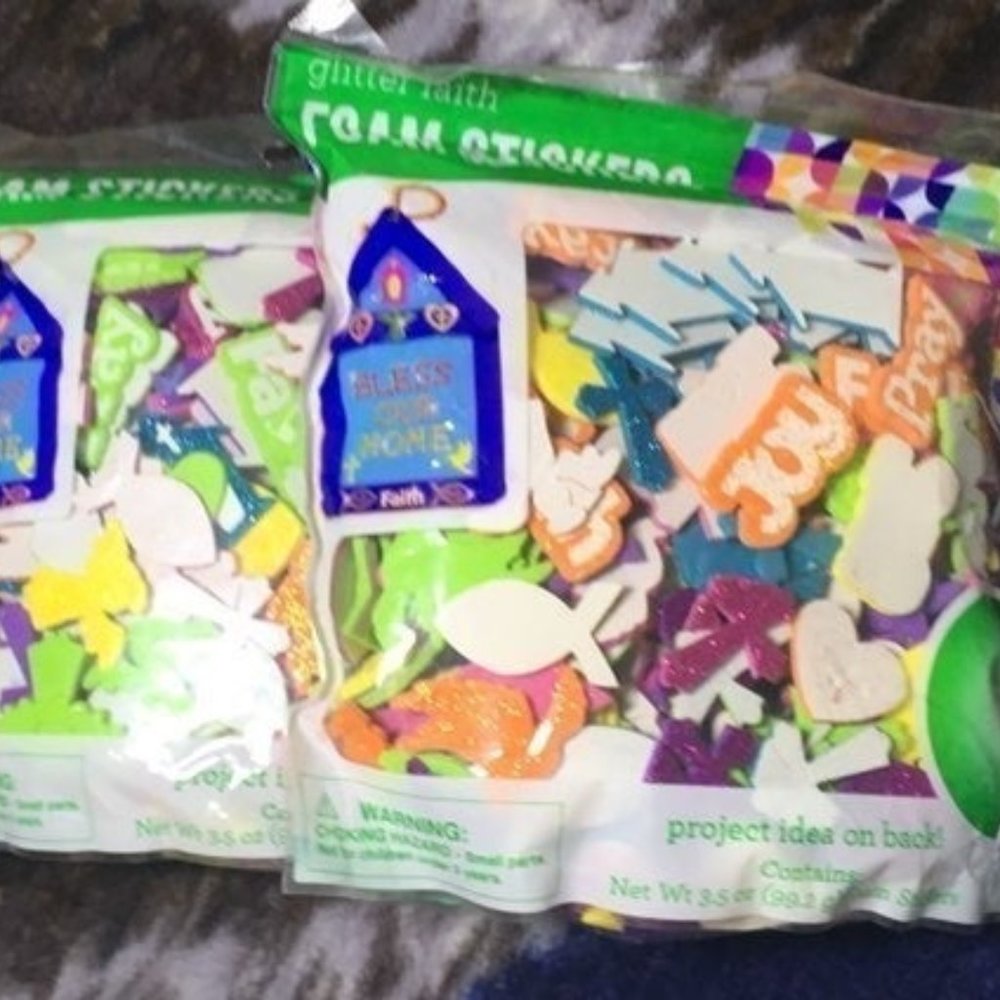 NEW CHRISTIAN STICKERS FOAM CRAFT LOT THICK NIB